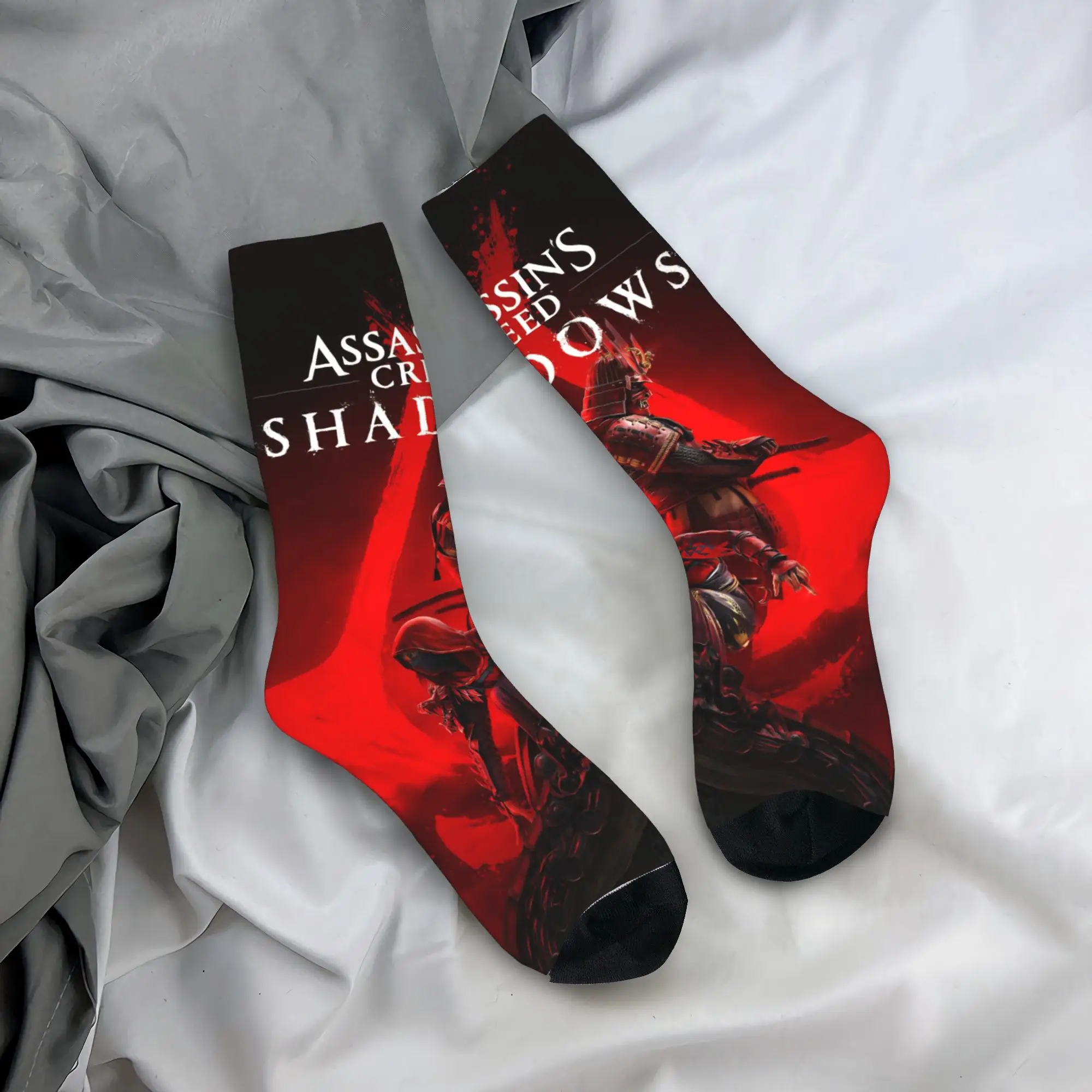 Assassins Creed Shadows  Socks Autumn  Stockings Fashion Men Quality Socks Custom Running Anti Skid Socks