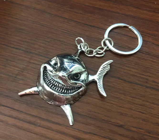 Punk Shark Jaw Teeth Keychain Great White Tooth Ocean Whale Keyring Fish Jewelry