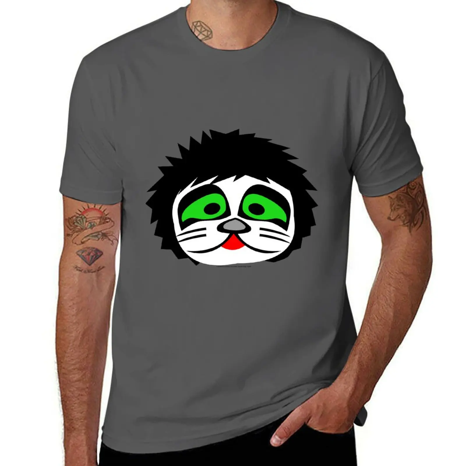 Catman KISS? - Chibi T-Shirt Fashion Letter Print T-Shirt