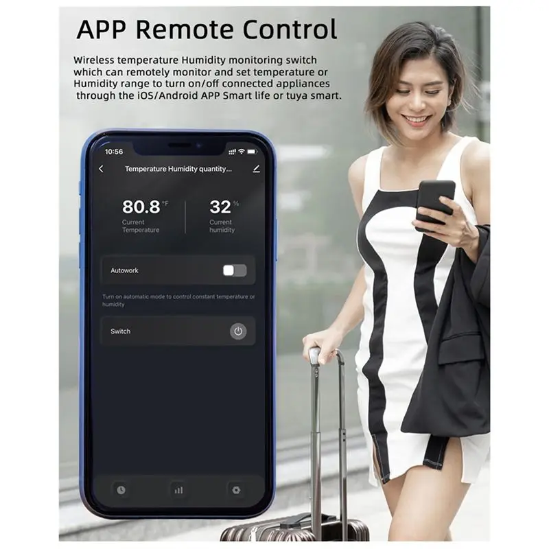 A64I WiFi TH-16 Switch Tuya Wireless Control with Power Consumption Monitoring Temperature and Humidity Thermostat for