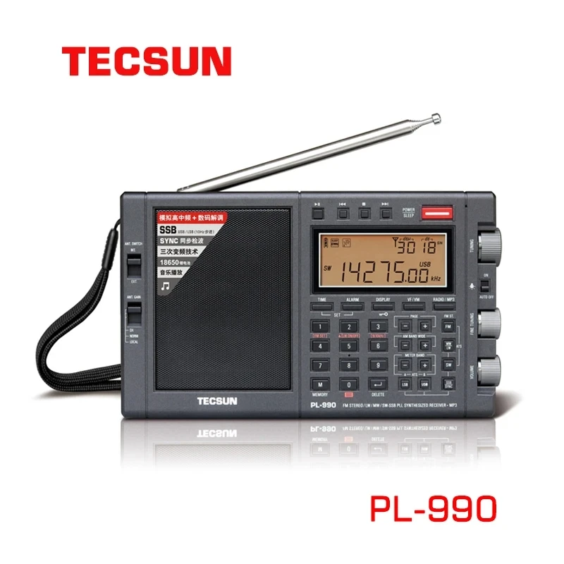 Tecsun PL-990 MW/LW/SW/FM SSB Full-Band Radio Multi-function Portable Radio Receivers High Sensitivity DSP Digital Radio PL990