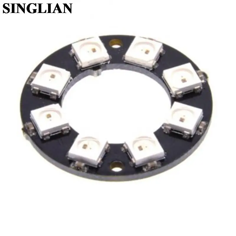 8-Bit WS2812 5050 RGB LED Light Built-in Full Colored Drive Intelligent Development Board Round Ring Module 8 LED Lamp Bead