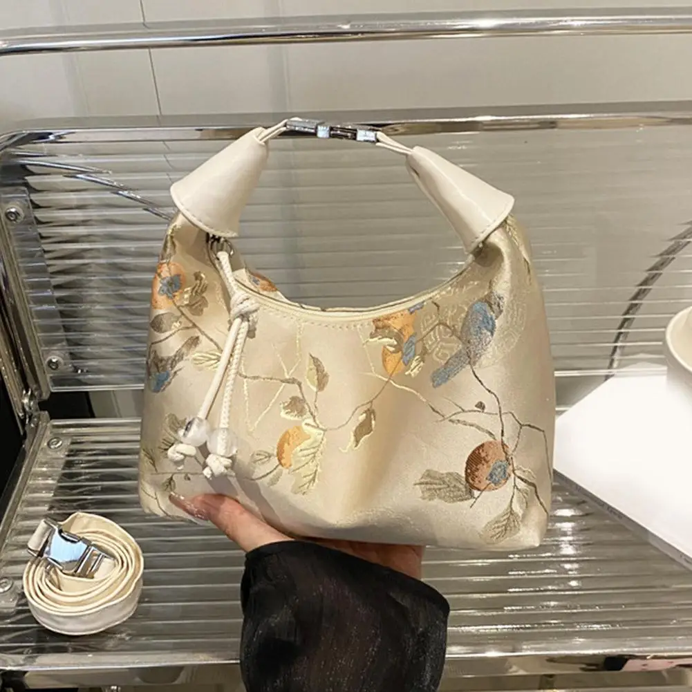 

New Chinese Style Women's Bag Handbag, Portable Silk Crossbody Bag & Wrist Bag Classic Elegant Retro Chinese Elements Bag