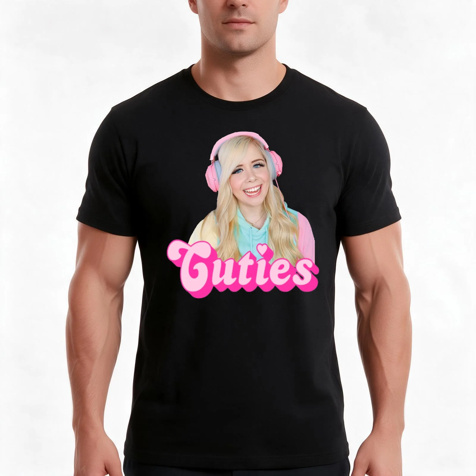 Mackenzie Hey Cuties - Hey Cuties Com T-Shirt, Summer Casual Cotton Tee, Oversized Streetwear Tops, Vintage Graphic Print