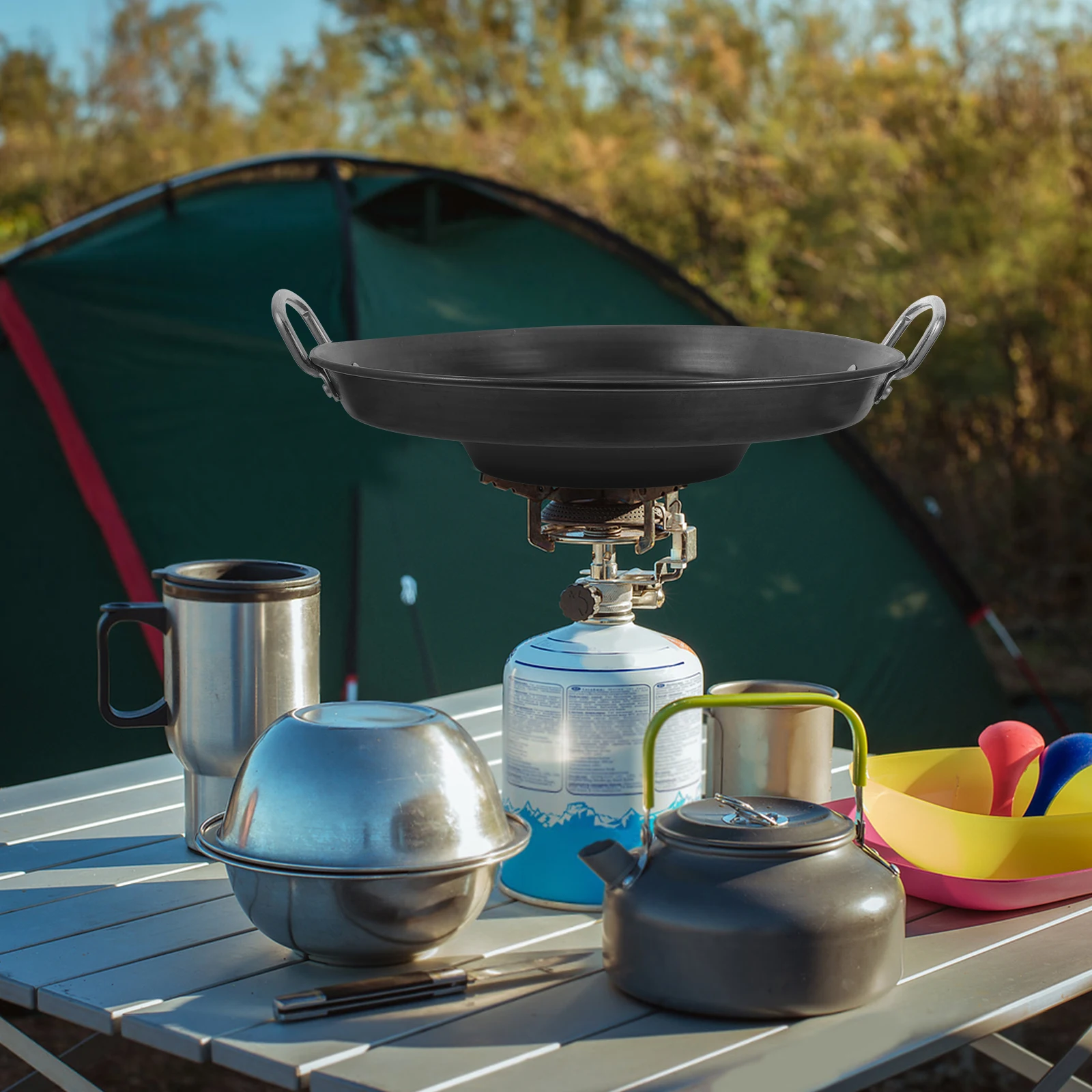 

Concave Bottom Nonstick Frying 36cm Black Anti Burn Deform Long Use Egg Pan Flat Pan Kitchen Barware