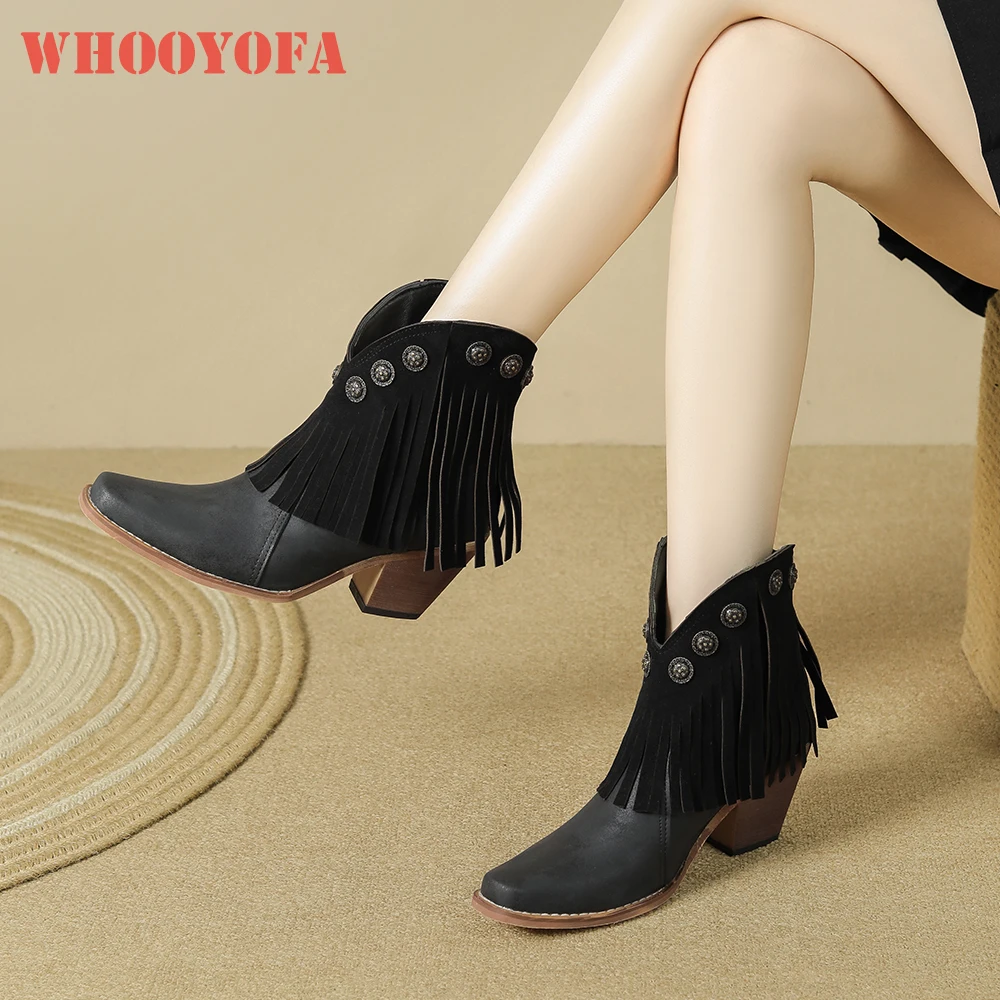 

2026 Autumn Comfortable Women Ankle Boots for Women 7cm High Block Heel Lady Chelsea Shoes Large Small Plus Size 10 33 46