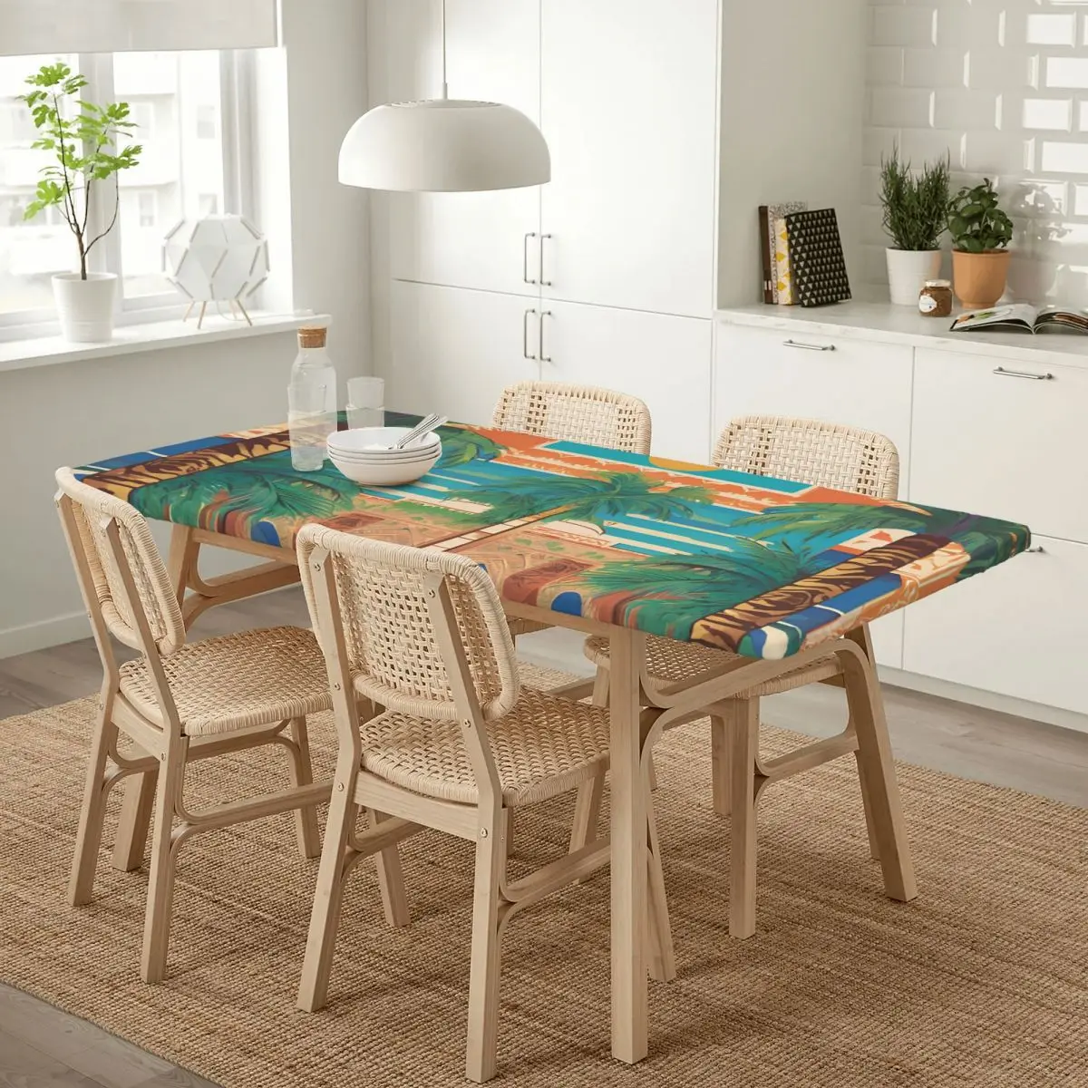 Palace Entrance Custom Rectangular Tablecloth Oilproof Table Cover for Dining Events Table Cloth