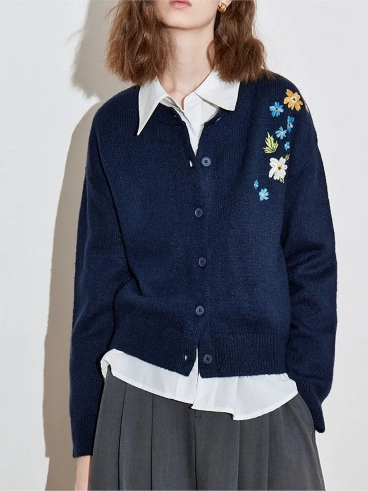 

Vintage Cardigan Commuting Winter Clothe Woman Pulls Femme All-match Loose Simple Style Sweater Comfortable Homewear Solid Color