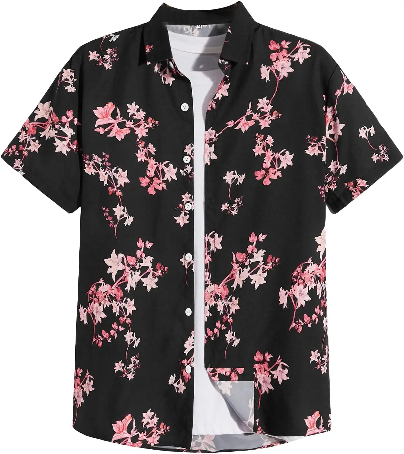 

Floerns Men's Causal Summer Print Hawaiian Shirt Short Sleeve Button Down Beach Shirts