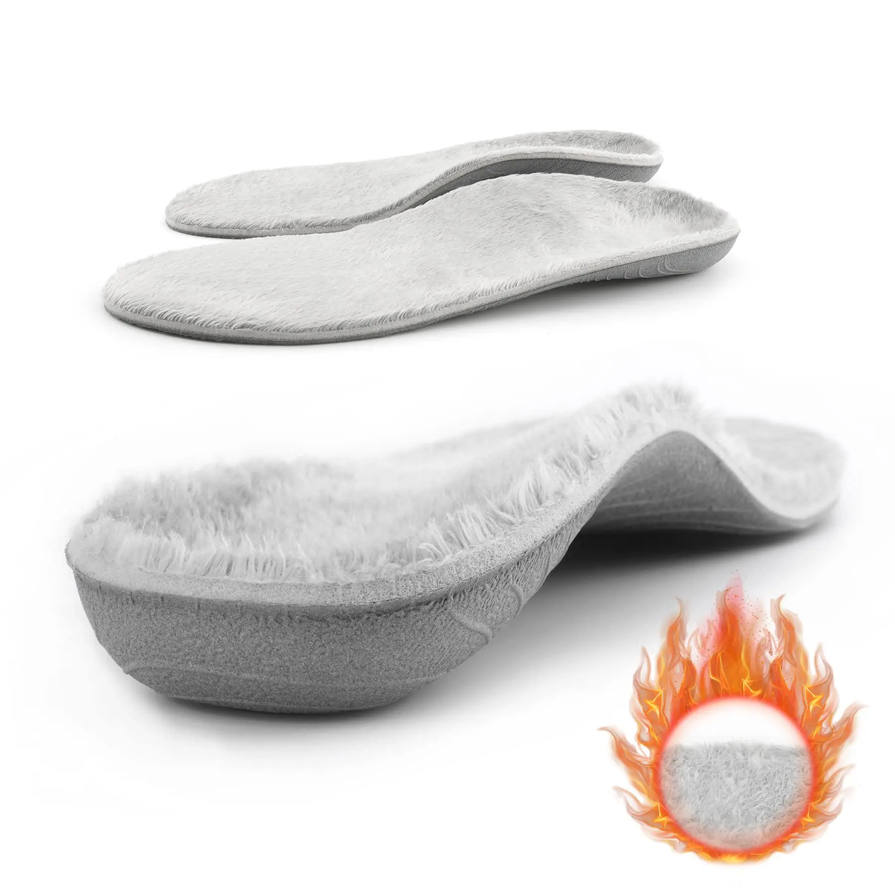 Semelles intérieures de soutien de la voûte plantaire pour fasciite plantaire, coussinets chauds et moelleux pour l'hiver, pour hommes et femmes, douleur au talon, bottes de travail, Inserts de chaussures