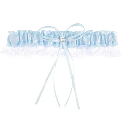 Bride for Wedding Day Cosplay Accessories European and American Bowknot Leg Lace Blue Ribbon Garters Women's