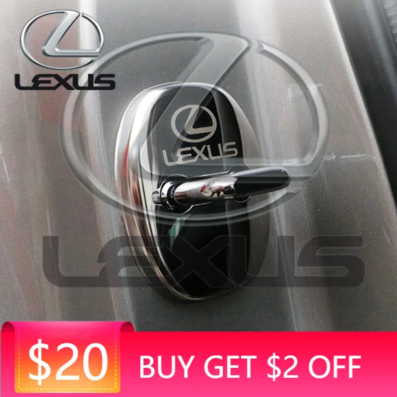 

Emblems For Lexus F-SPORT ES RX NX LS UX LM LX GX LC RZ IS CT GS RC HS 4PCS Car Door Lock Cover Stainless Steel Protection Acces