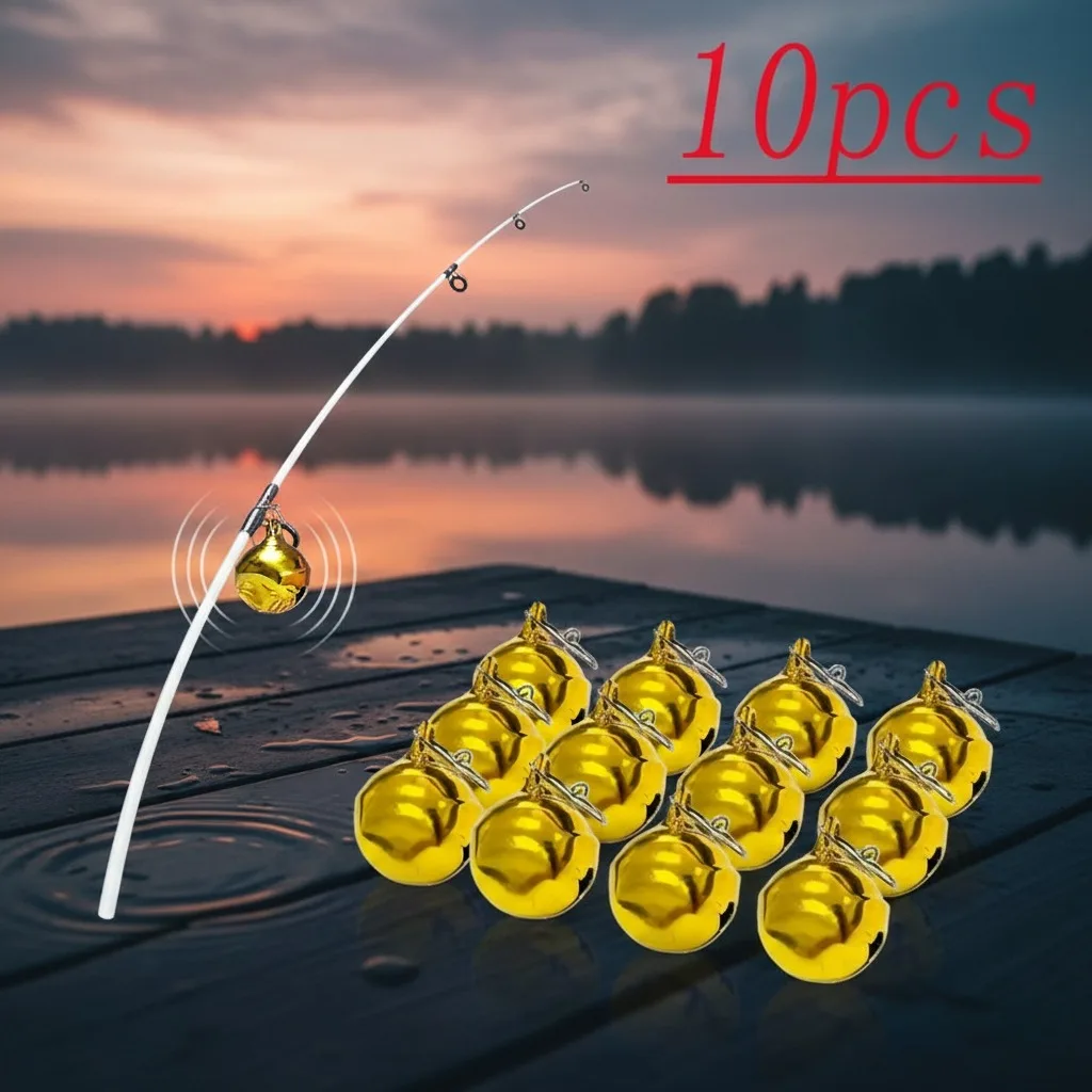 5/10pcs Fishing Bell Alarm Clip On Rod Tip Bite Indicator High Sensitivity Loud Metal Alert Night Sea Boat Ice Fishing Gear