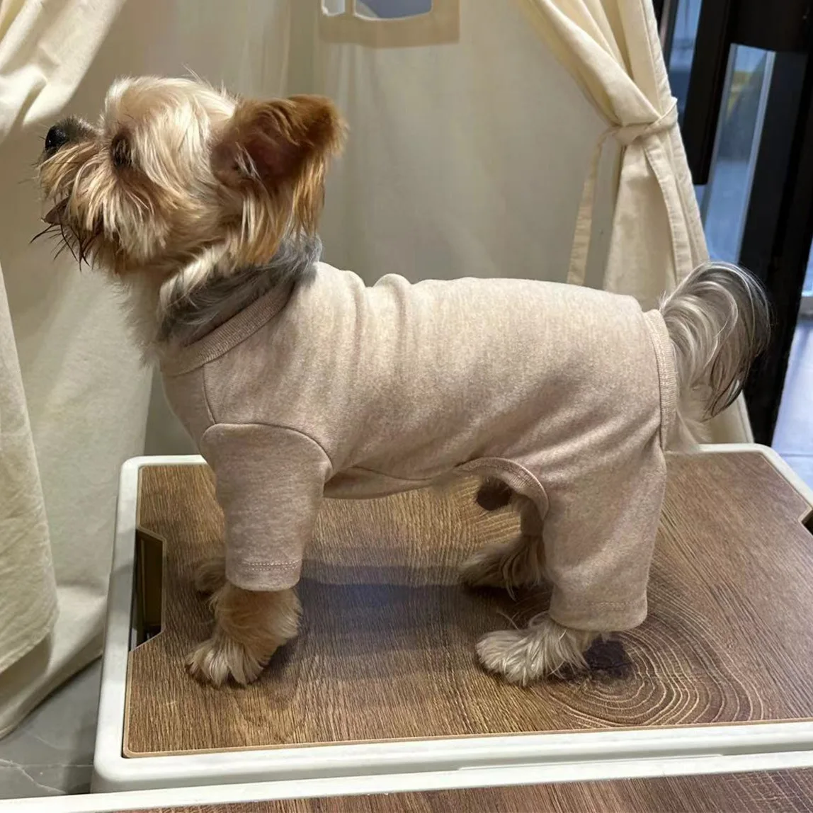 

Pet Four Legged Base Coat Pet Jumpsuit Little Dog Four Legged Base Coat Autumn and Winter Simple Pajamas Puppy Clothes Dog Suit