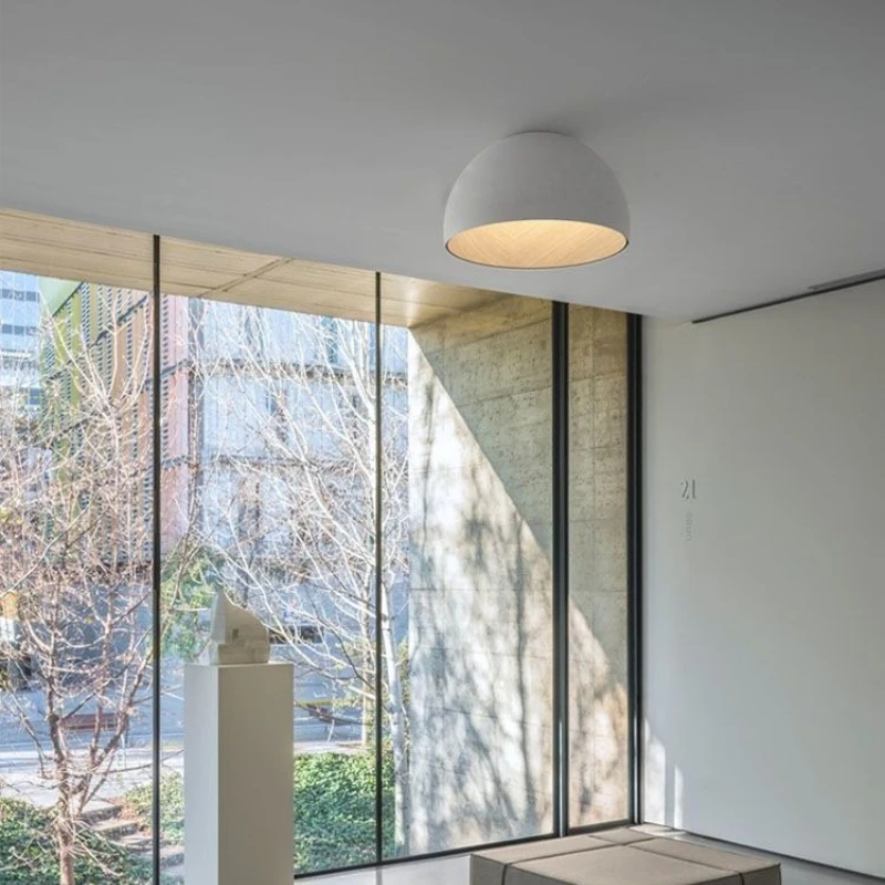 Modern Minimalist Designer with Wood Grain Personality Bedroom LED Ceiling Light Restaurant Living Room Study Black White Gray