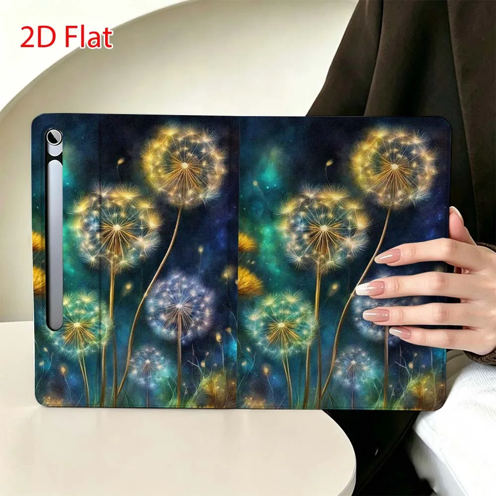 Dandelion flower pattern For Samsung Galaxy Tab S11 S10 S9 S8 S7 S6 A9 A8 A11 Lite FE Plus Pen Tray Tablet Case Soft