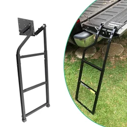 Universal Pickup Tailgate Ladder Steel Foldable Truck Tailgate Ladder Easy Install Tailgate Ladder Black