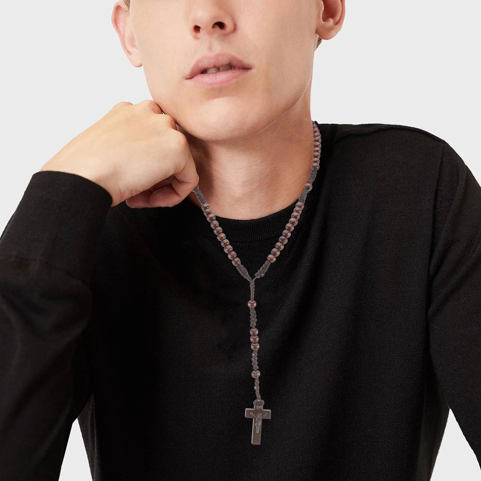 Gargantilla con cuentas de madera, cadena, joyería de moda para mujeres y hombres, elegantes accesorios de compras para citas de oficina