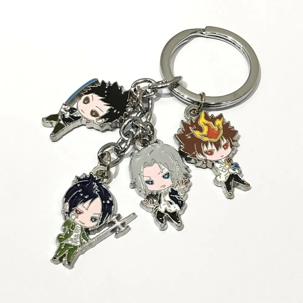 Katekyo Hitman Reborn Key Chain Sawada Tsunayoshi Hibari Kyoya Rokudou mukuro Metal Figure Pendant Keyring 2Kinds