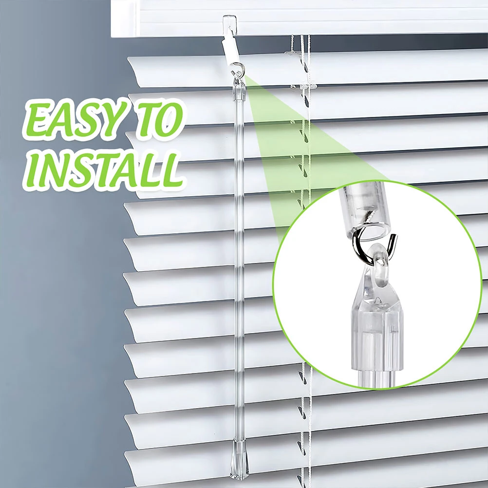 

5 Pcs 17 Inch Transparent Blinds Replacement Parts Curtain Accessories Window Blind Rod Hook Stick Vertical Drapery Puller