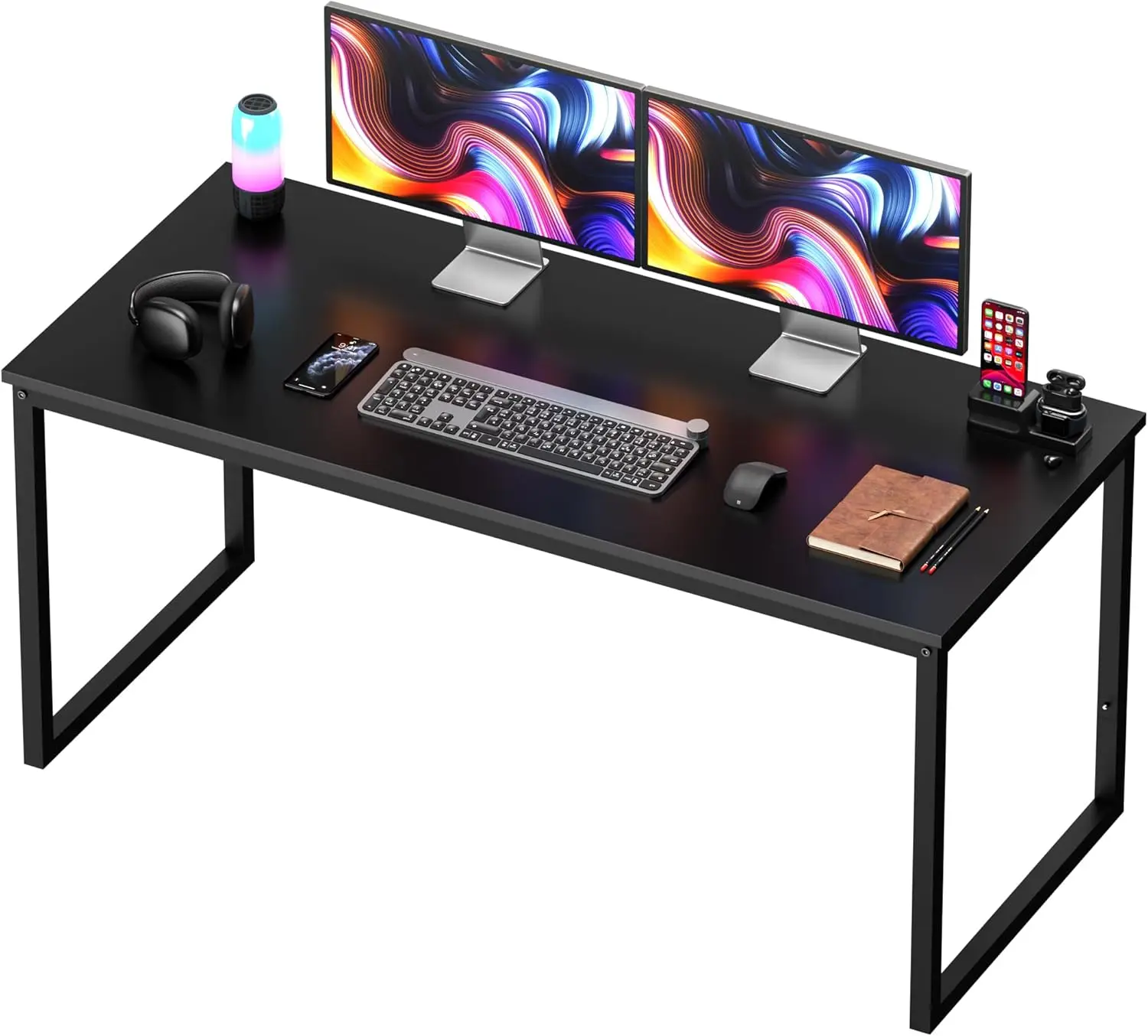 

ZENY Computer Desk,55 Inch Office Desk Gaming Desk Writing Desk, Modern Simple Desk PC Laptop Study Student Table Black, 55 inch