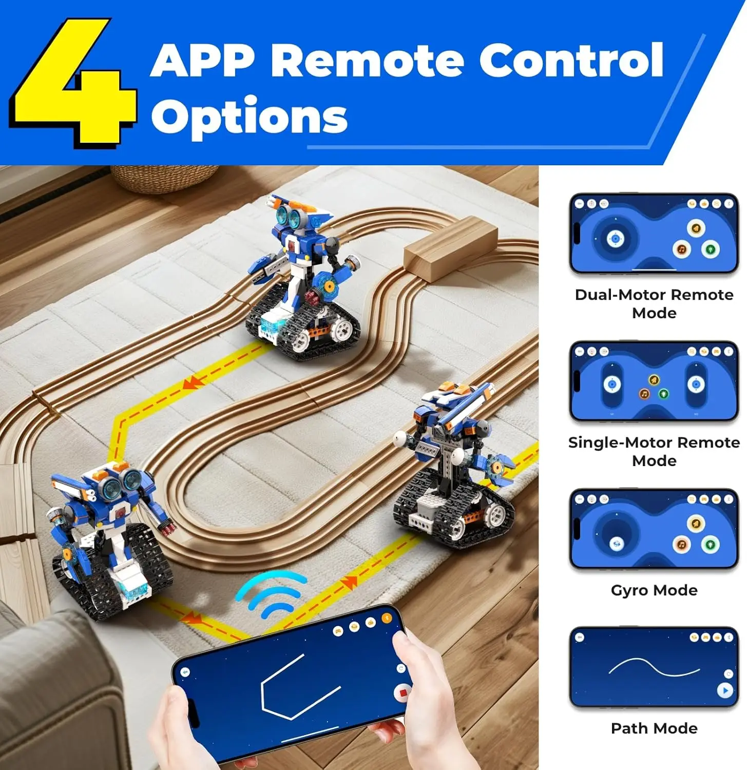 Apitor APP Control STEM Robot Kit Toys Gifts for Kids, Educational Building Science Experiment Set, Technic Coding Robotic Toys