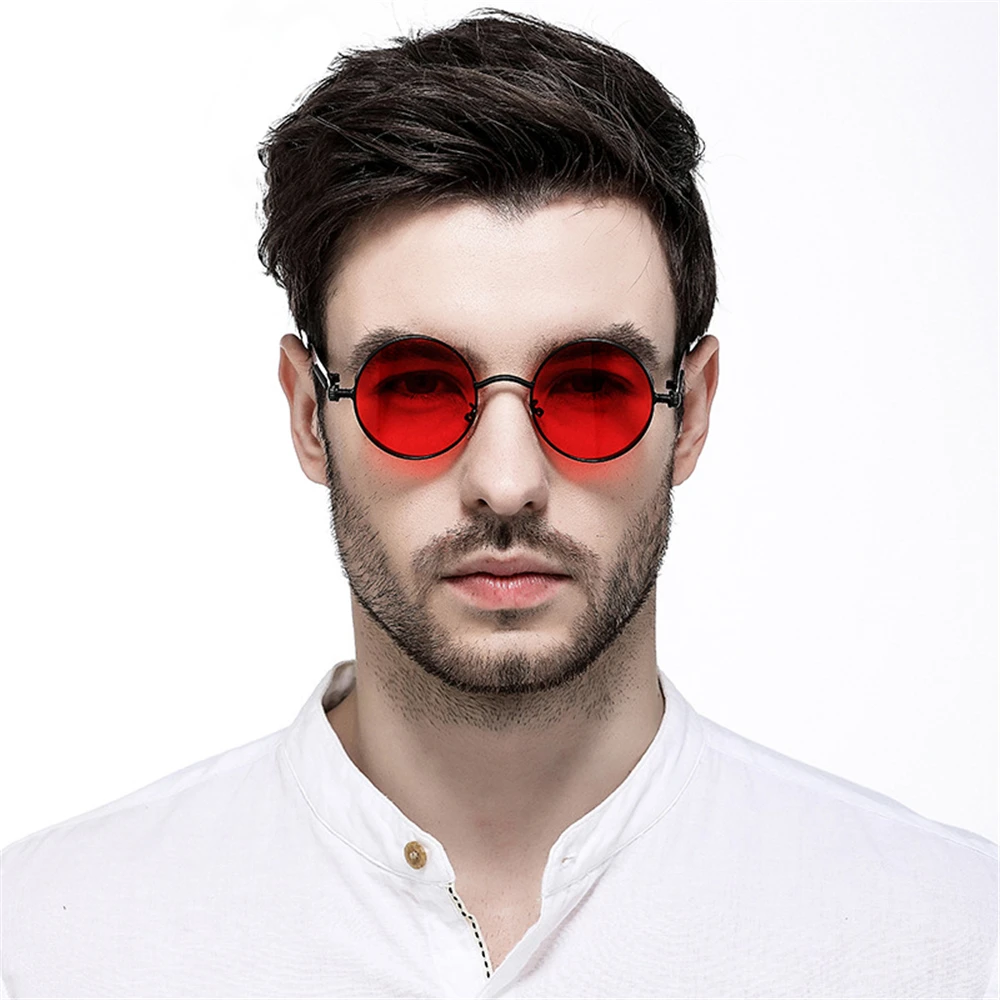 Vintage Steampunk Unisex Sunglasses Men Round Punk Alloy Metal Retro Sun Glasses Women Goggles Gothic Style Shades