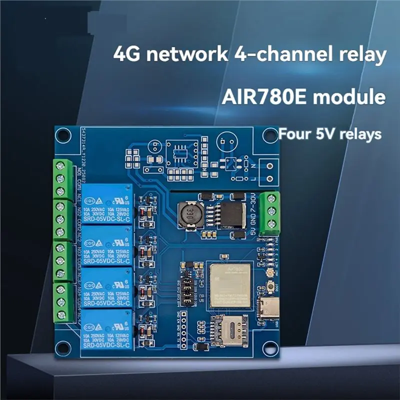 B29C-DC7-24V TYPE-C AIR780E-4G 4-Channel Relay Module Bluetooth Wifi Development Board With Case AIR780E