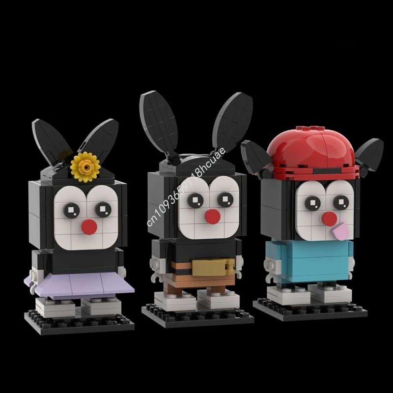 333 elementy MOC Animaniacs Yakko Wakko Dot Brickheadz Model Klocki Konstrukcyjne Modułowe Zabawki dla Dzieci Klocki Prezent na Boże Narodzenie