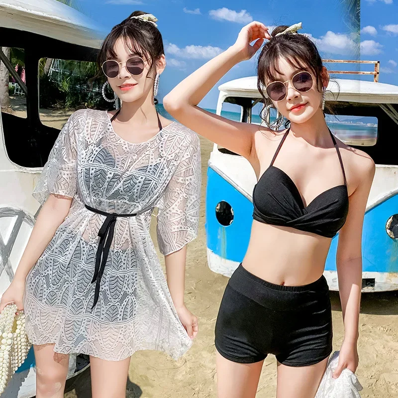 2025 Women's Tiktok Hot Selling Swimsuit New Type Blouse Covering Meat and Showing Thin Long Sleeve Hot Spring Swimsuit