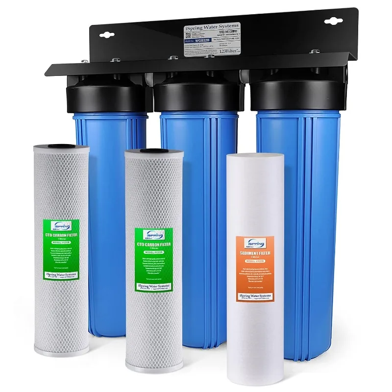 iSpring Whole House Water Filter System, Highly Reduces Sediment, Taste, Odor, and up to 99% Chlorine