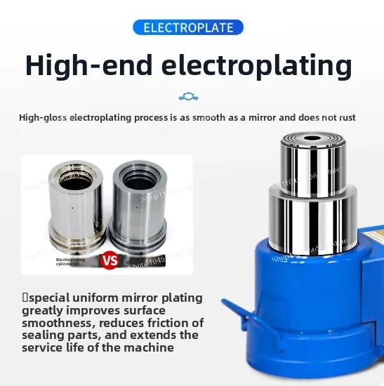 Fourth-generation pneumatic-hydraulic jack - electroplated - 30-ton folding - equipped with automatic reset switch