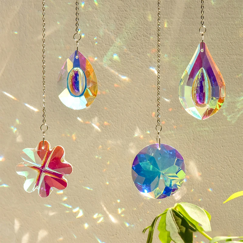 Butterfly Wind Chime Crystal Suncatcher Diamond Hanging Pendants Creative Sun Catcher Chaser Ornament Home Window Garden Decor