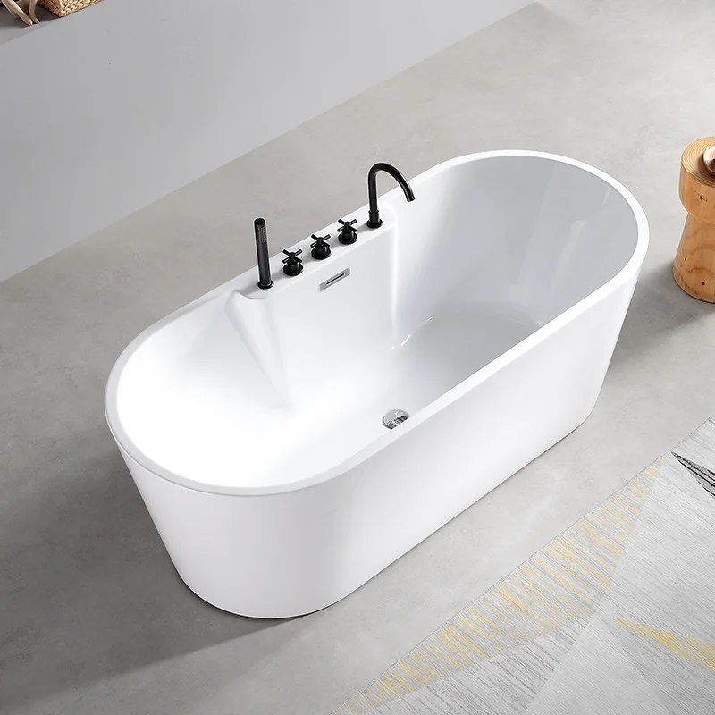 Acrylic independent integrated adult European oval large bathtub, thin edge hotel homestay