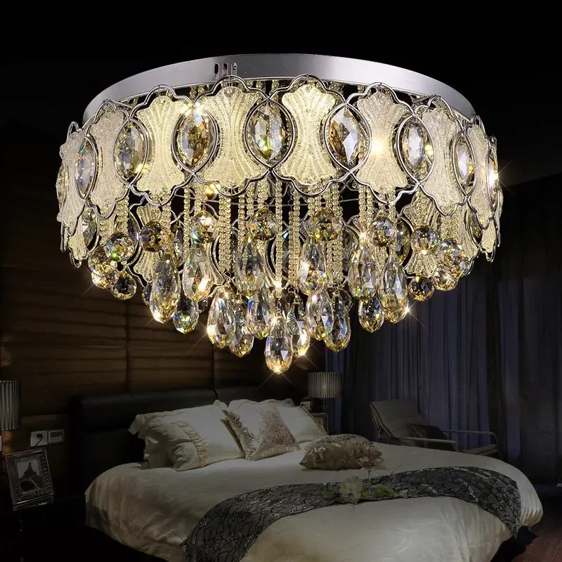 

Потолочный светильник для гостиной, современный кристалл яйца, круглый роскошный светильник для гостиной, элегантные потолочные светильники в вестибюле отеля, потолочный светильник из нержавеющей стали
