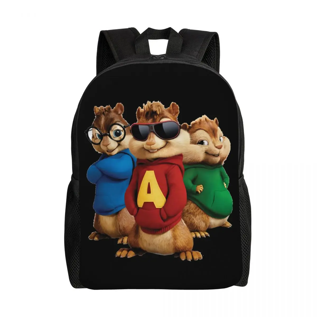 Custom Alvin Seville Theodore Simon Cartoon Backpacks for Men Women College School Student Bookbag Fits 15 Inch Laptop Bags