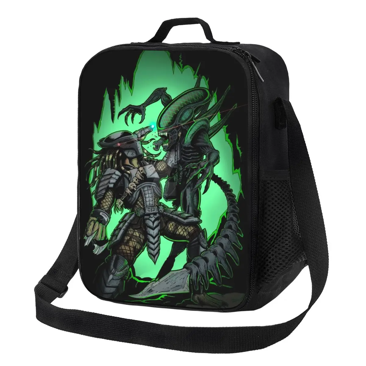 Custom Alien Predators Horror Lunch Bag Women Cooler Thermal Insulated Lunch Box for Children School