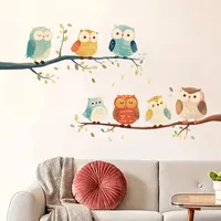 1Pc Cartoon Bird Branch Owl Furniture Wall Sticker Kids Room Home Decor Accessories Living Room Bedroom Decoration Living Room