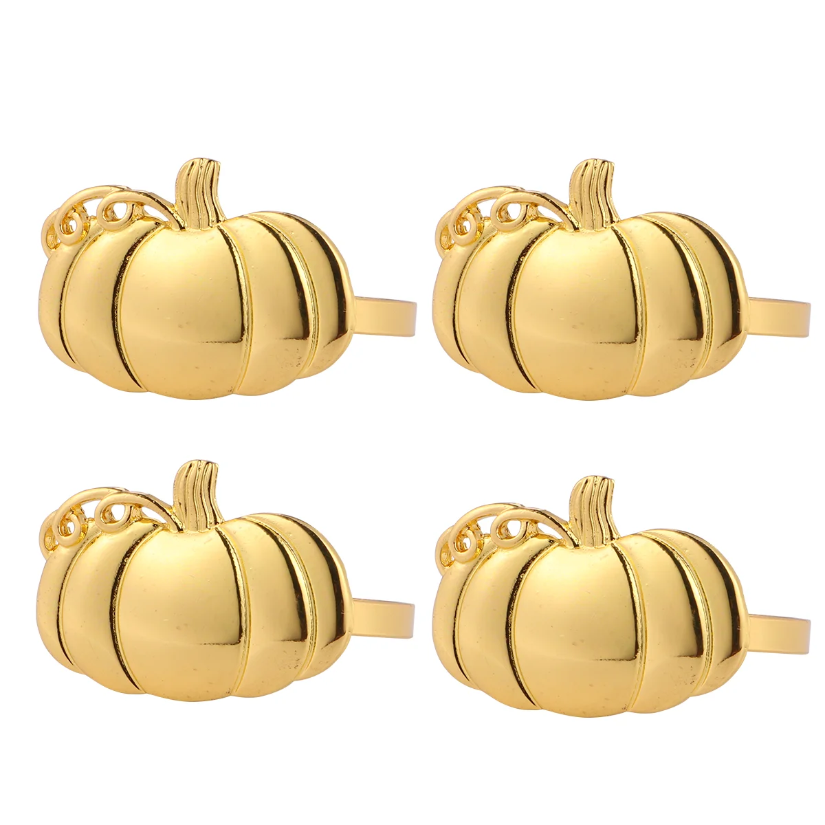 

4 Pcs Halloween Pumpkin Napkin Buckle Rings Creative Supplies Banquet Table Lovely Practical Buckles Novel