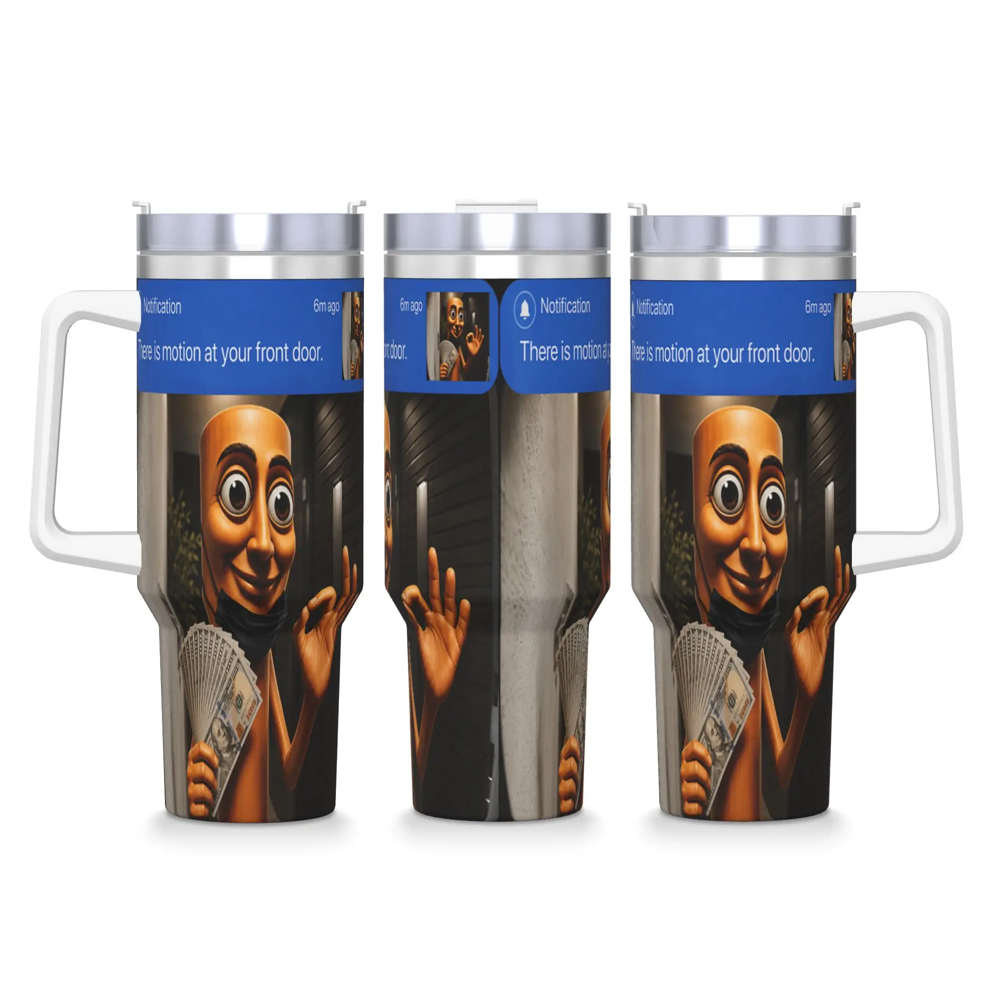 There is Motion at Your Front Tung Tung Tung Sahur Money Stainless Steel Tumbler Beach Thermal Cups With Straws Large Mugs Cup