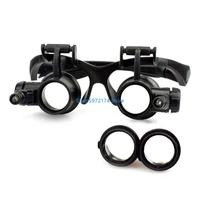 Y3NB Magnification Lenses Wear Double Glasses Led Repair Eyeglasses Type Headwear Magnifier With 2 LED 6 Interchangeable Lens