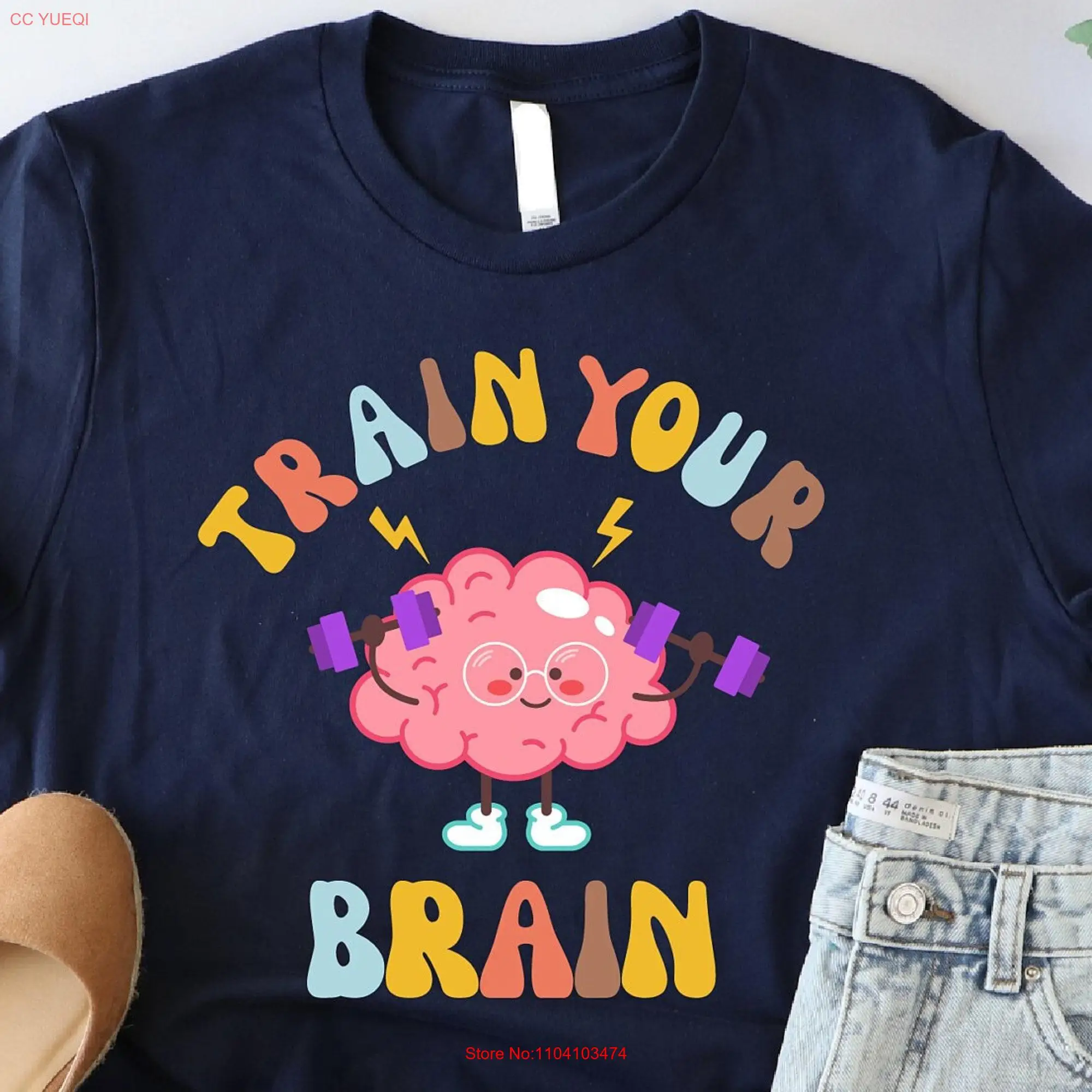 Train Your Brain T Shirt Funny Teaching Squad Health For Reader Sensory Inspiration long or short sleeves