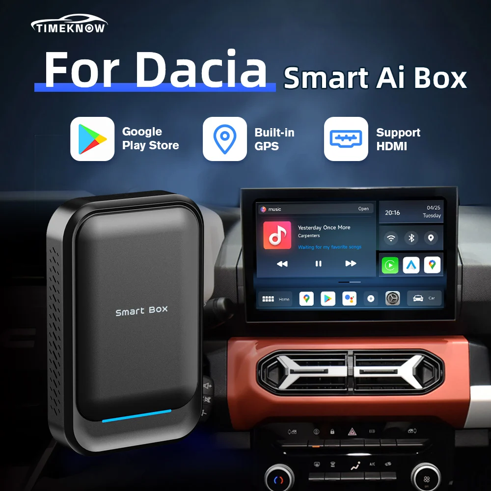 

TIMEKNOW For Dacia Wireless CarPlay Ai Box Wireless Android Auto Adapter GPS 4GB 64GB For Spring Logan Sandero Duster Jogger