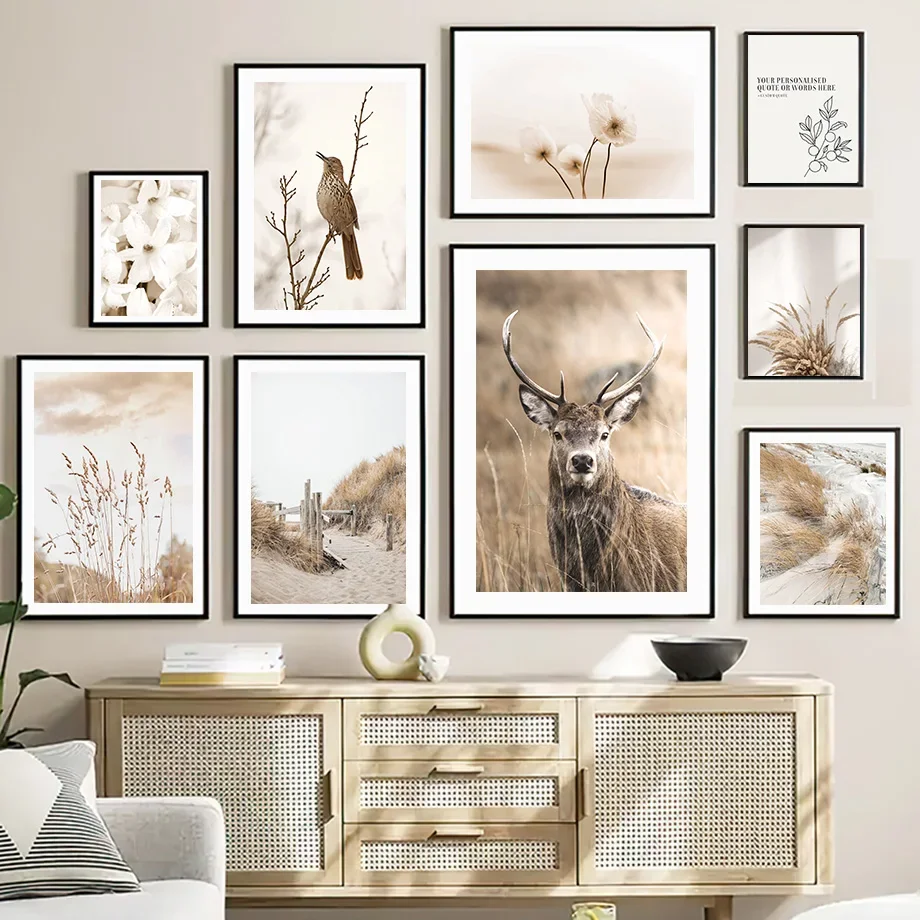 

Bird Orchid Deer Grass Desert Landscape Wall Art Canvas Painting Nordic Posters And Prints Wall Pictures For Living Room Decor