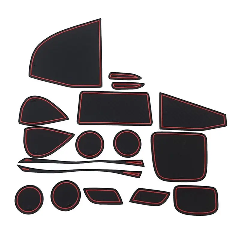 A85E-17Pcs Gate Slot Pad For Toyota Yaris Cross 2021 2022 Accessories Interior Non-Slip Anti Dust Cup Holder Inserts