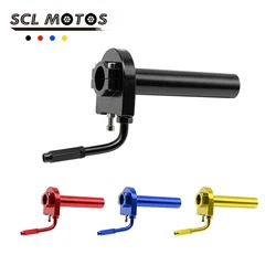 SCL MOTOS Universal Motorcycle CNC Aluminum Handle Throttle Grip 22mm Quick Twister with Threaded Elbow Set Handlebar