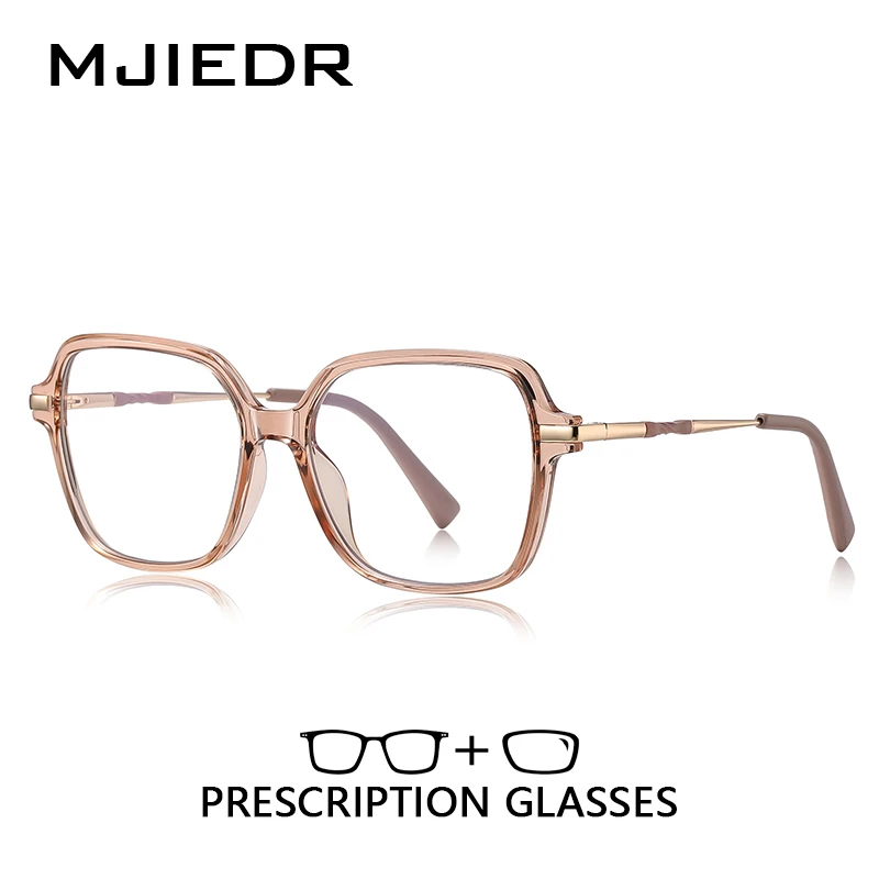 

MJIEDR Classic Retro Large Frame Optical Glasses Anti-Blue Light Glasses Photochromic Customizable Prescription Glasses