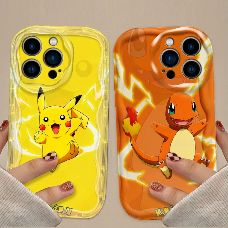 Cartoon P-Pokemon Case For iPhone 16 15 14 13 12 11 Pro Max X XR XS 8 7 Plus SE 2020 Soft Shockproof Silicone Protective Cover