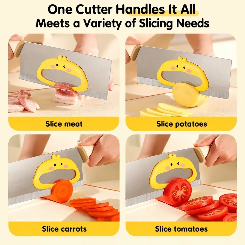 Compact Kitchen Knife Tap Helper 3-in-1 Hand Protection Knife Back Tool Anti-Stick Cutting Magnetic Storage Cutting Assist Tool