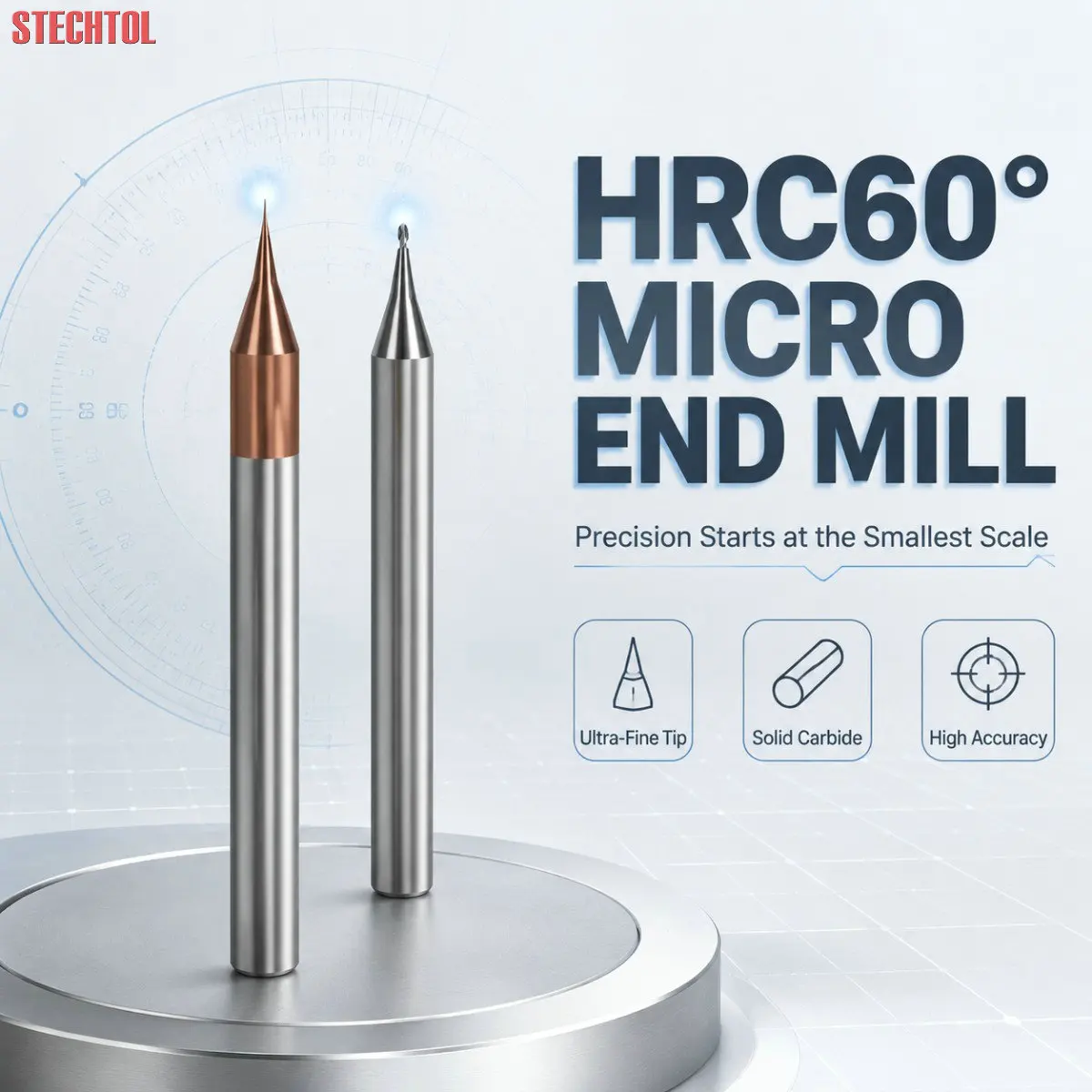 HRC60 2 Flute Solid Carbide Micro Endmill Cutter CNC Mini Router Bits for Steel Aluminum Face Side Milling Slot Cutting Tooling